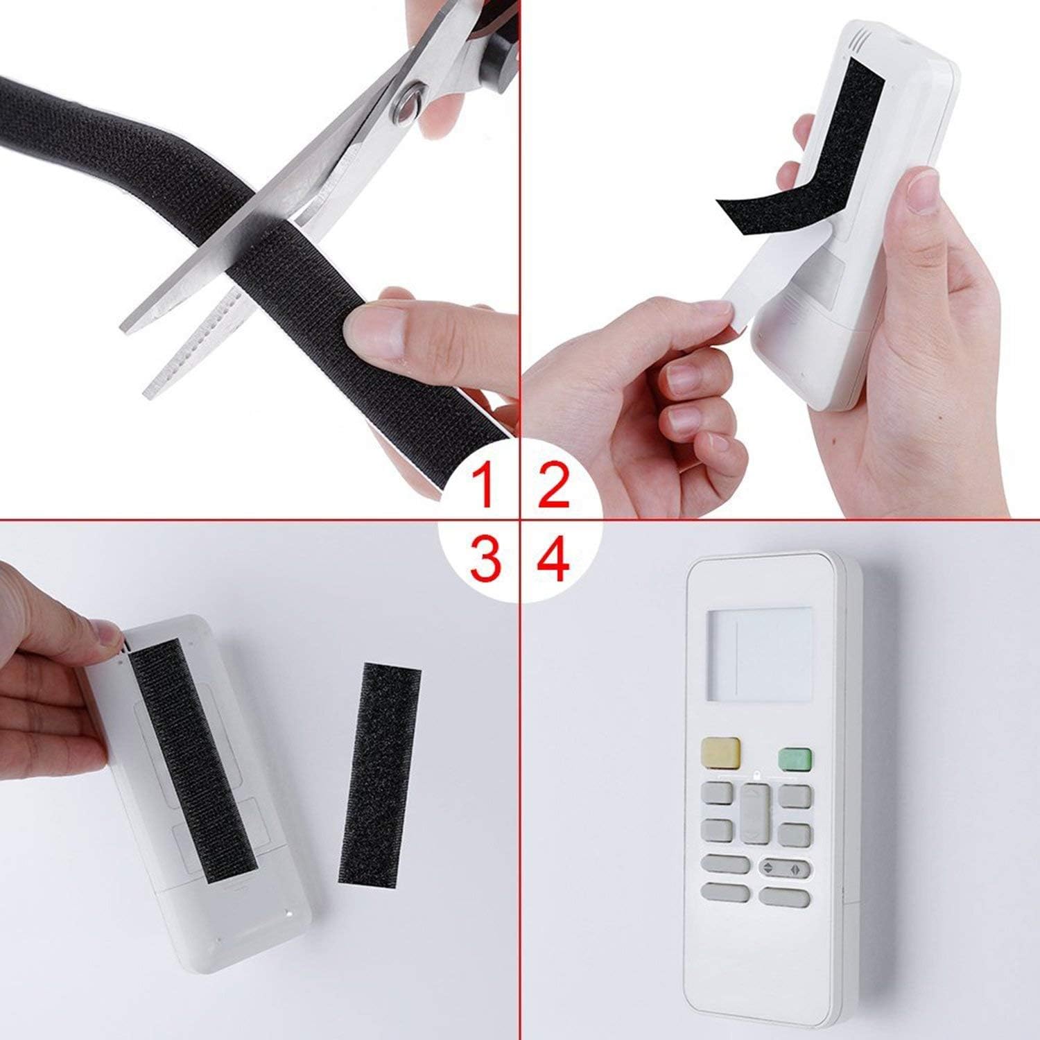 Double-Sided Adhesive, 8M Extra Strong Self-Adhesive Hook and Loop Tape Roll Sticky Back Strip with Strong Adhesive Tape Strip Fastener 8.8 Yards, 20mm Wide Black Used in Sewing, School, Office, Home - Image 4